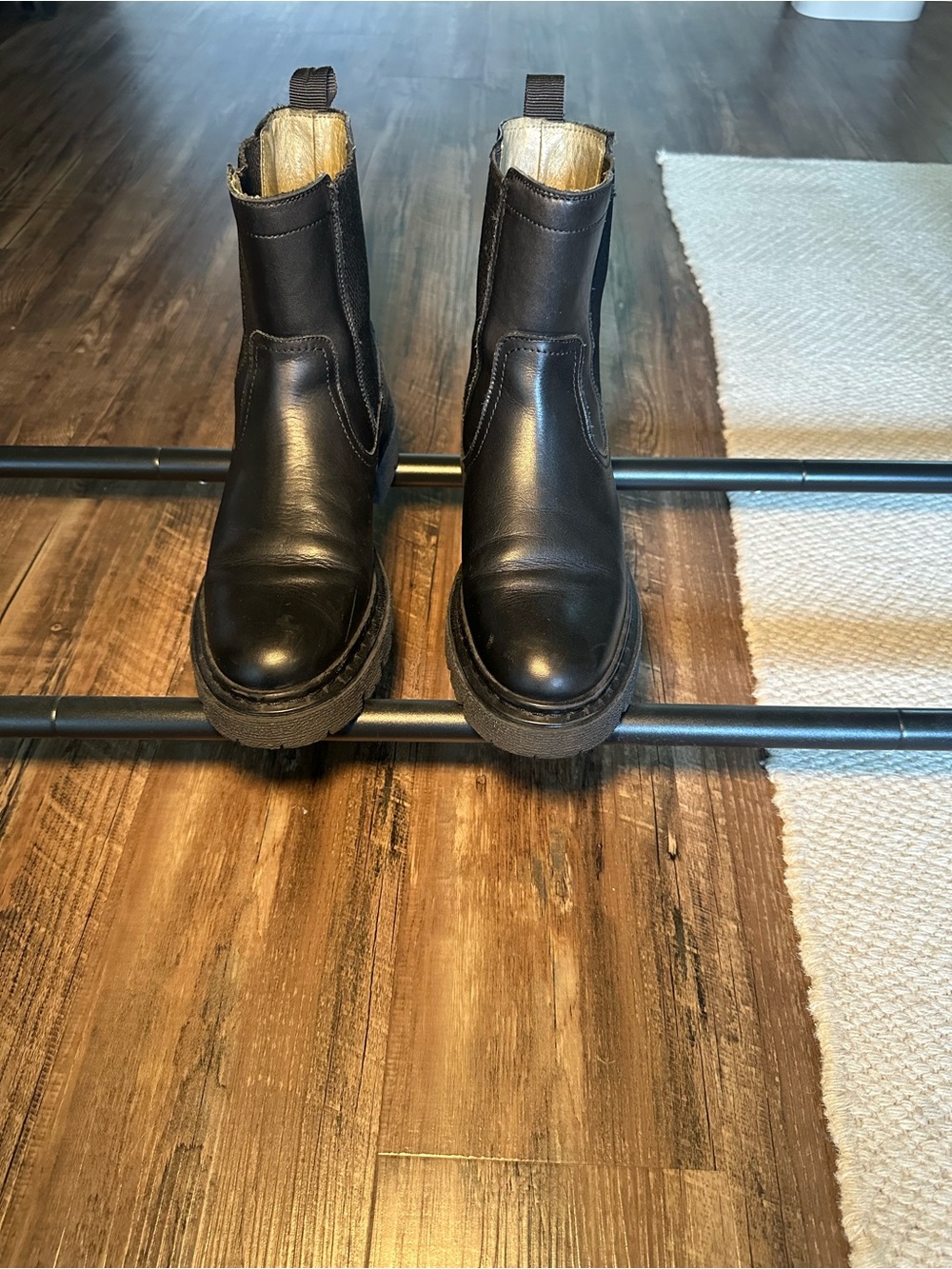 G-Star RAW Black Leather Lug Sole Chelsea Boots